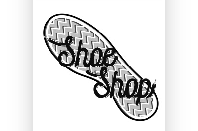 Color vintage shoe shop emblem