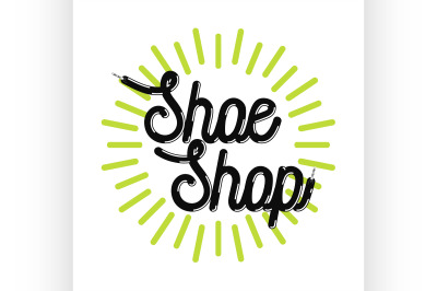 Color vintage shoe shop emblem