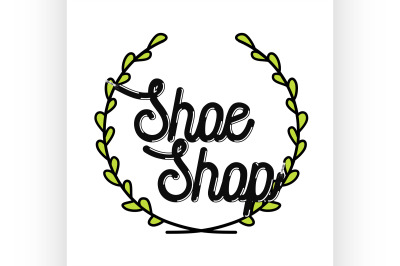 Color vintage shoe shop emblem