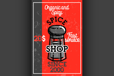Color vintage spice shop banner