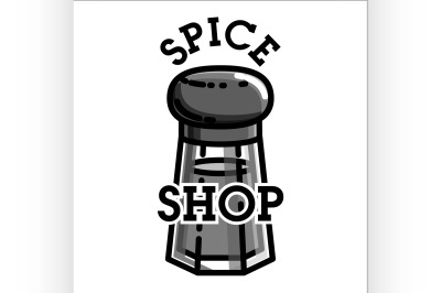 Color vintage spice shop emblem
