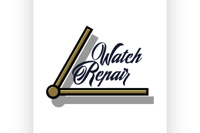 Color vintage watch repair emblem