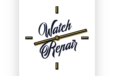 Color vintage watch repair emblem