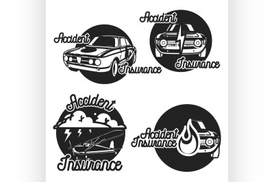 Vintage accident insurence emblems