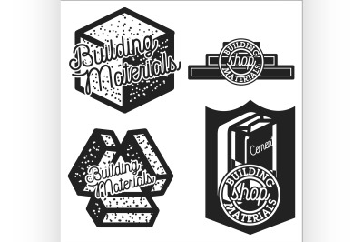 Vintage building materials shop emblems