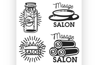 Color vintage massage salon emblems