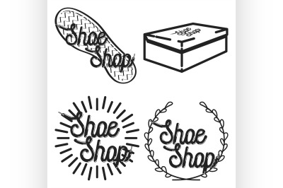 Color vintage shoe shop emblems