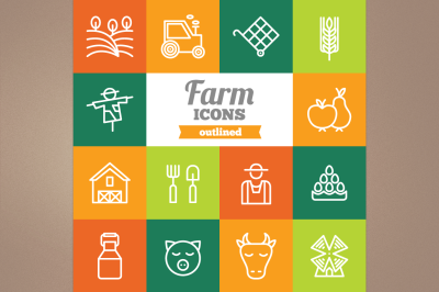 Outlined Farm Icons