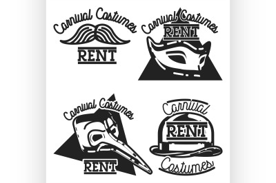 Color vintage carnival costumes rent emblems