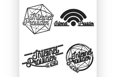 Color vintage internet provider emblems