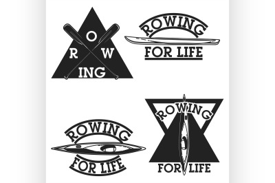 Color vintage rowing emblems