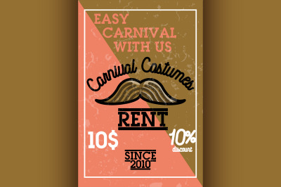 Color vintage carnival costumes rent banner