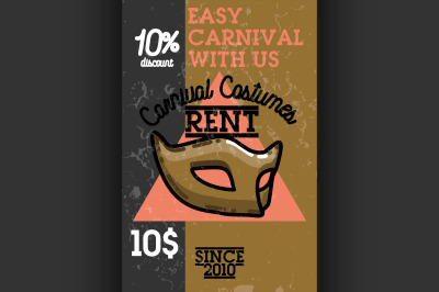 Color vintage carnival costumes rent banner