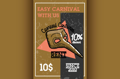 Color vintage carnival costumes rent banner