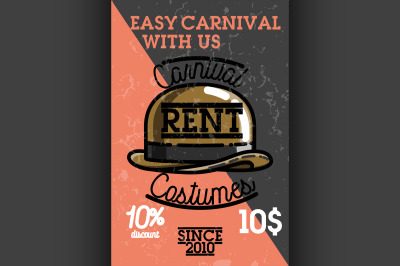 Color vintage carnival costumes rent banner