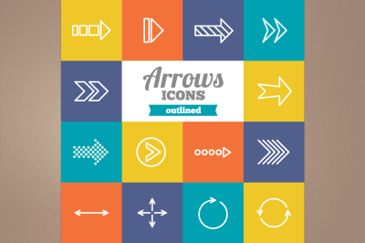 Outlined Arrows Icons