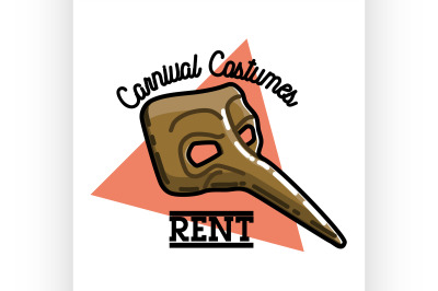Color vintage carnival costumes rent emblem