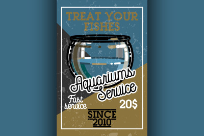 Color vintage aquariums service banner