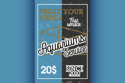 Color vintage aquariums service banner