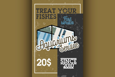 Color vintage aquariums service banner