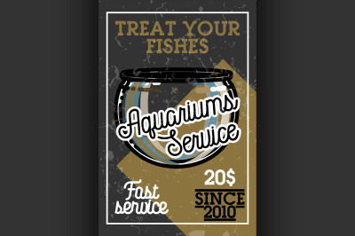 Color vintage aquariums service banner