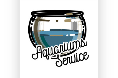 Color vintage aquariums service emblem