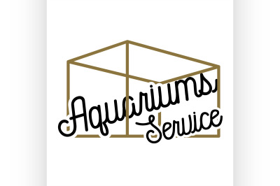 Color vintage aquariums service emblem