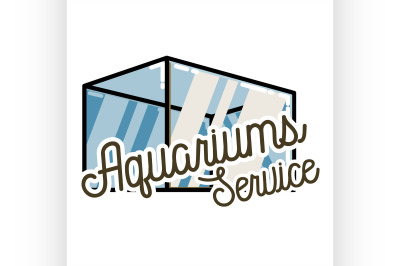 Color vintage aquariums service emblem