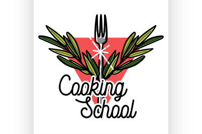 Color vintage cooking school emblem