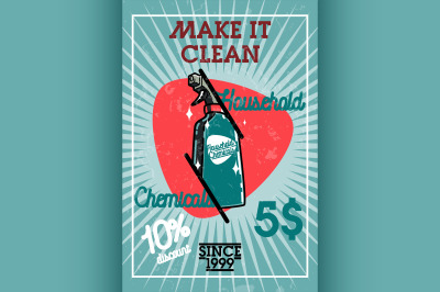 Color vintage household chemicals banner