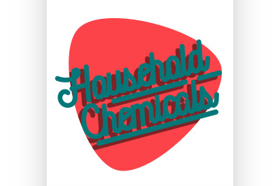 Color vintage household chemicals emblem