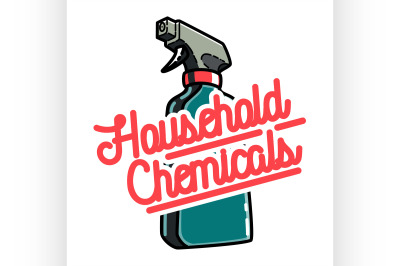 Color vintage household chemicals emblem