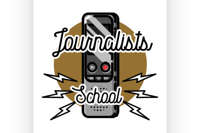 Color vintage journalists school emblem