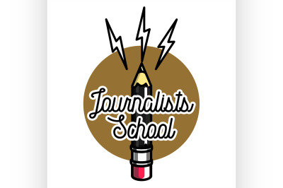 Color vintage journalists school emblem