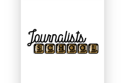 Color vintage journalists school emblem