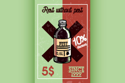 Color vintage pest extermination banner