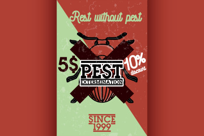 Color vintage pest extermination banner