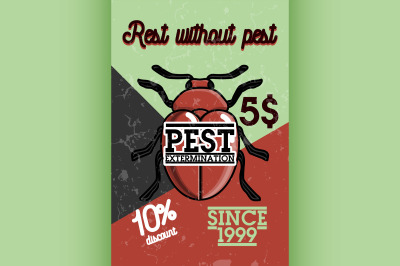 Color vintage pest extermination banner