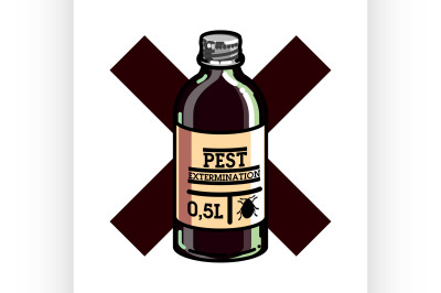 Color vintage pest extermination emblem