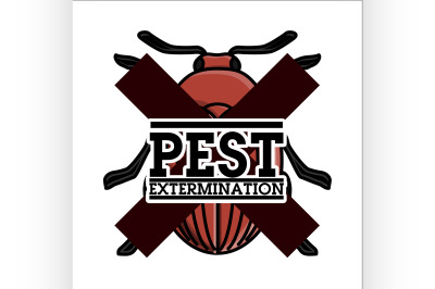 Color vintage pest extermination emblem