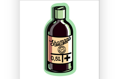 Color vintage remedy for baldness emblem