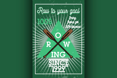 Color vintage rowing banner