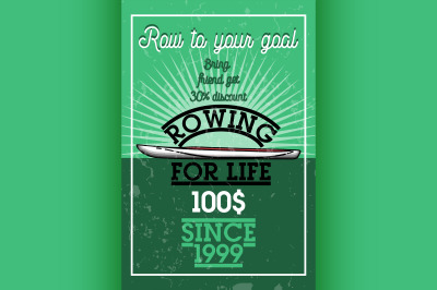 Color vintage rowing banner