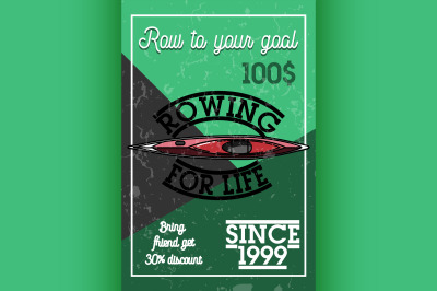 Color vintage rowing banner