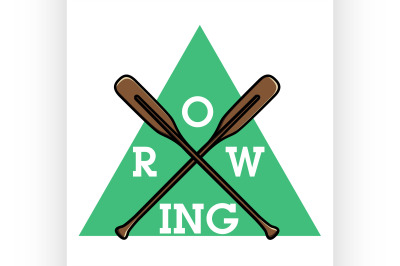 Color vintage rowing emblem