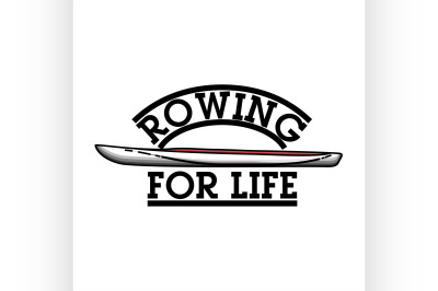 Color vintage rowing emblem