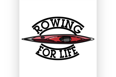 Color vintage rowing emblem