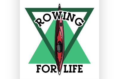 Color vintage rowing emblem