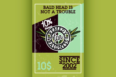 Color vintage remedy for baldness banner