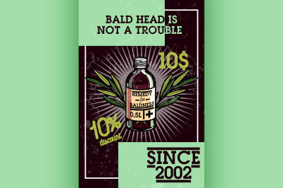 Color vintage remedy for baldness banner